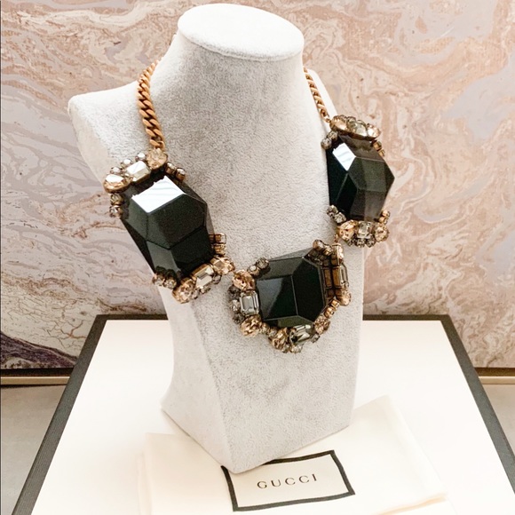 Gucci Resin Crystal Embellished Collar Necklace - Picture 1 of 7